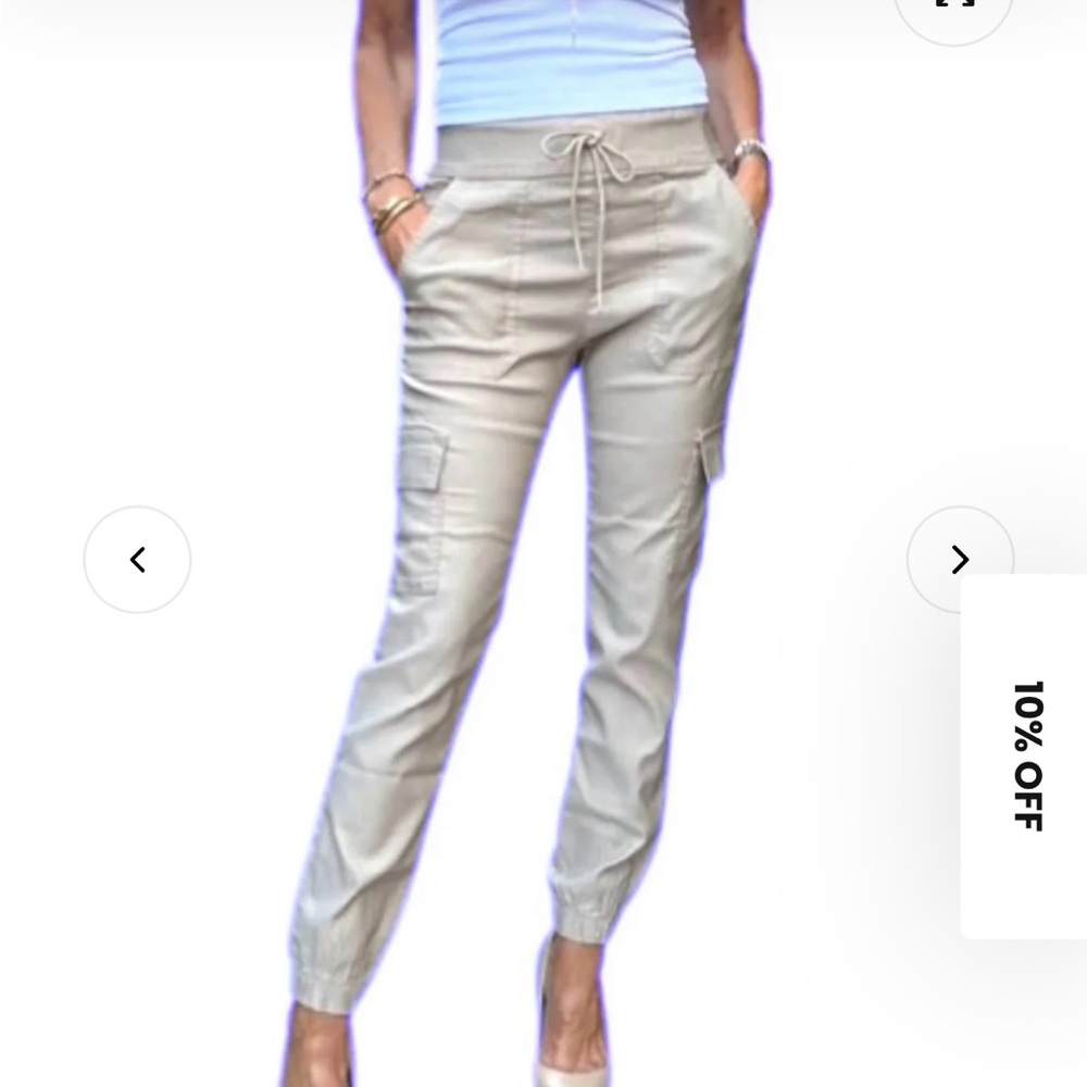 BEVY FLOG GAYA CARGO JOGGER PANTS HIGH RISE STRETCH ELASTIC WAIST & CUFFS sz 26